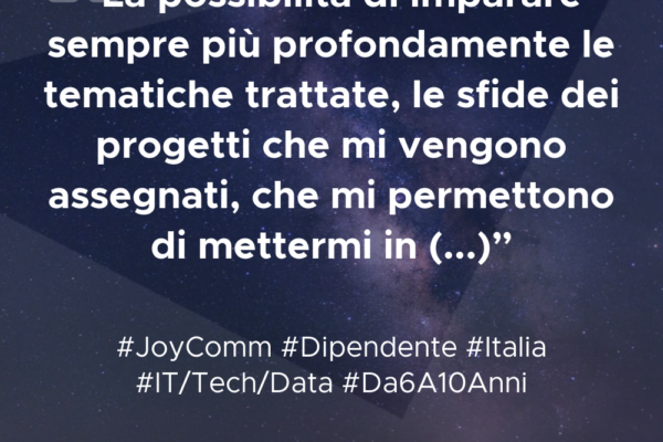 verbatim - cosa ti piace della tua posizione lavorativa